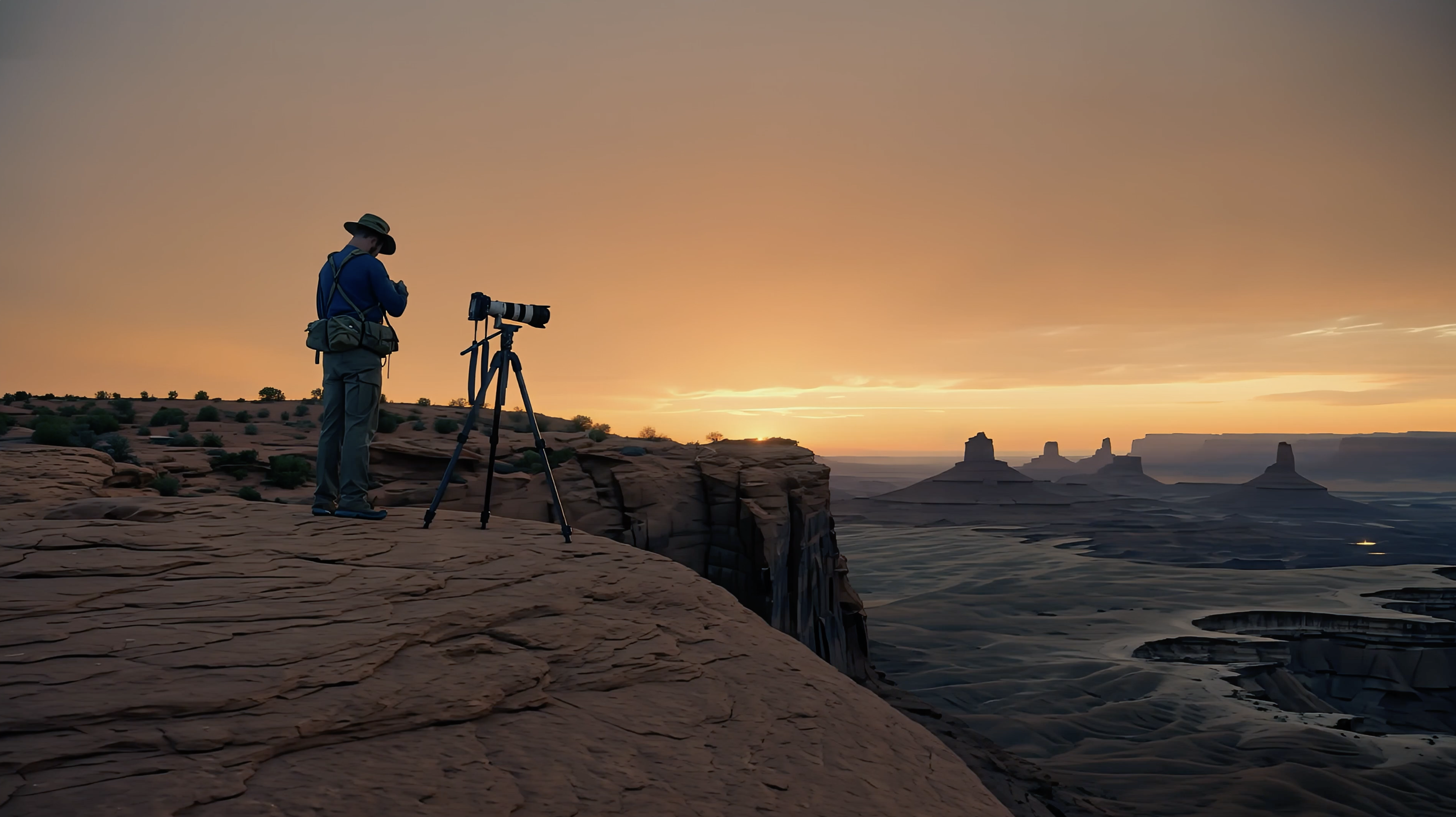 AI cinematography at sunset