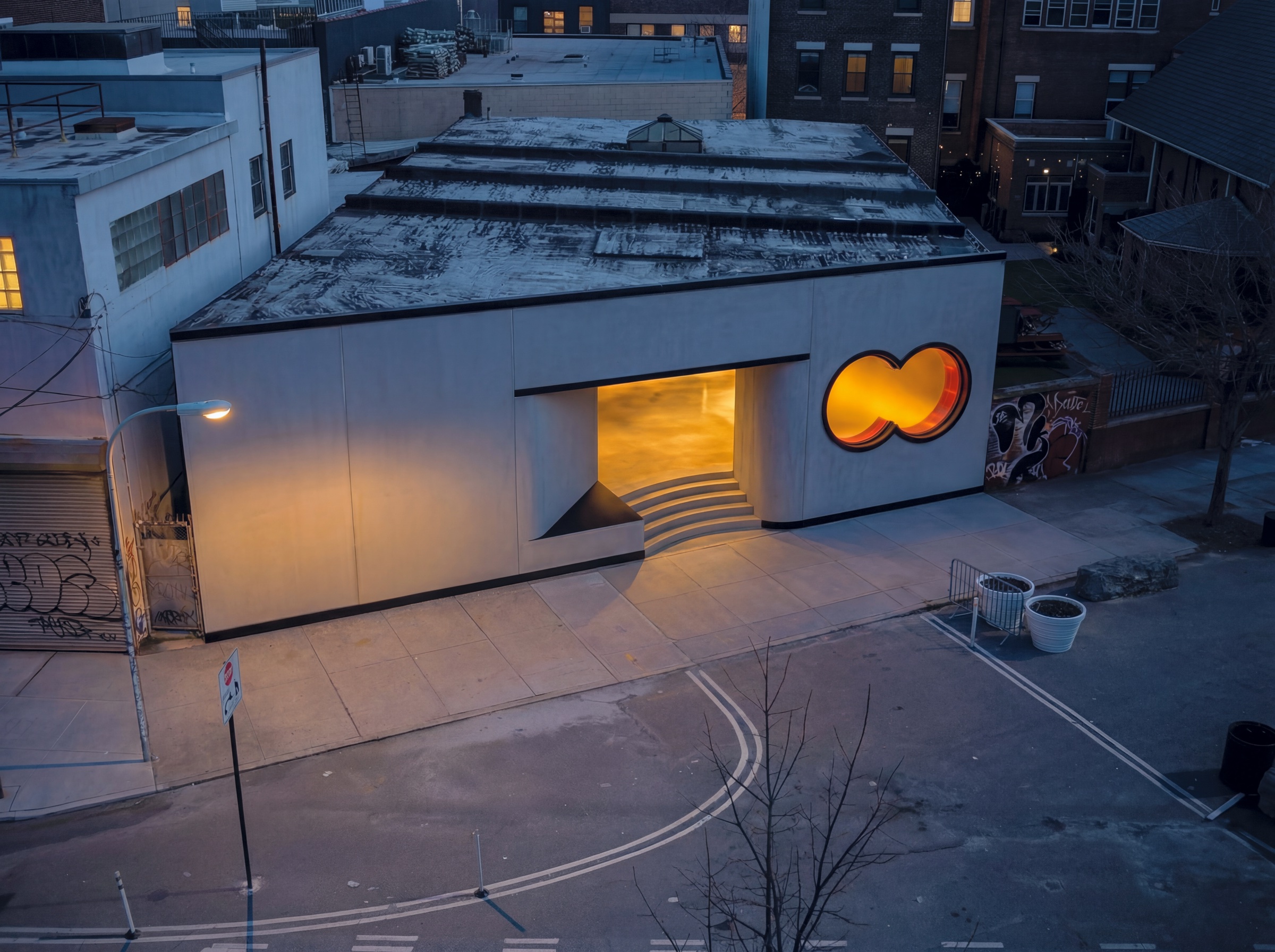 The Round music venue, aerial view